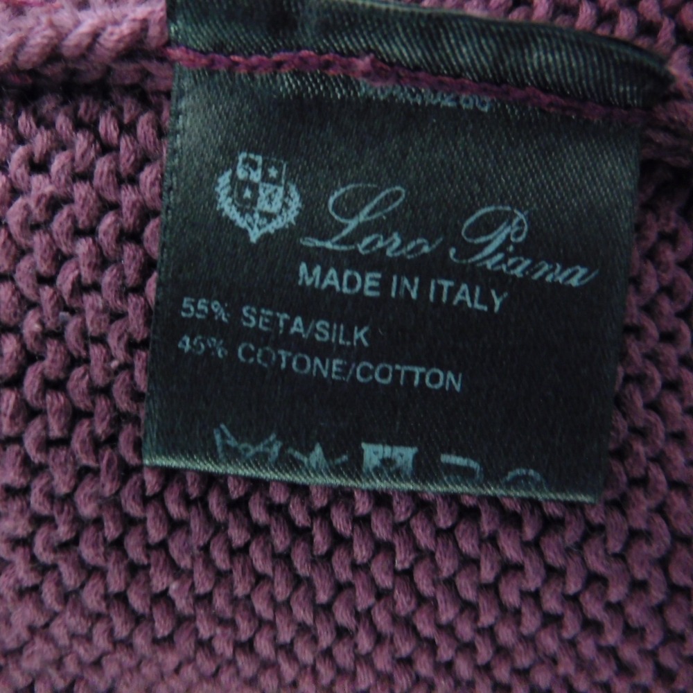 Loro Piana Open Front Cardigan Sweater Purple Silk Cotton Blend Duster Size L - Picture 4 of 6